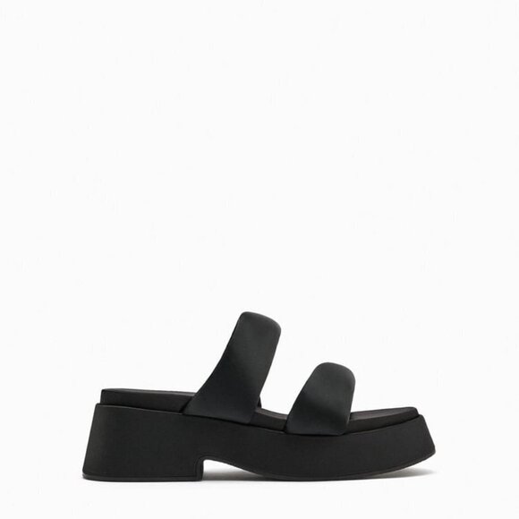 ZARA PADDED STRAP FLATFORM SANDALS  BLACK SIZE 8 | 1344/110 - Picture 2 of 14